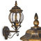 Außenwandleuchte Lentua, Wandlampe aufwärts in antikem Look, Aluguß in Braun/Gold m. Kunststoff-Scheiben, Wandleuchte, E27-Fassung, Vintage Außenleuchte für Terrasse, Veranda u. Hof, ohne Leuchtmittel