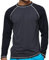 Arcweg Langarmshirt Herren Rash Guards Farbecht UV Schutz Funktionsshirt Langarm Shirt Schnelltrocknend Atmungsaktiv Wandershirt UPF 50+ Sonnenschutz Jungen Surf Angeln Wandern Grau/Schwarz EU M