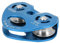 Jacksking Kletter-Seilrutsche Doppeltrolley 25KN Aluminiumlegierung Hochleistungs-Einzelschwenkseilrolle Blockkletter-Sicherheitsausrüstung(Blau)