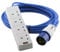 4 Gang 16A Electric Hook Up Extension Lead 4 Socket 1.5mm Blue Cable Camping Caravan Motorhome All Lengths 2M 5M 10M 15M 20M 25M (20M)