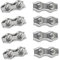 M3 Abrazadera de Cable Dúplex Clips Dúplex Doble Clip de Cuerdas de Alambre Acero Inoxidable 304 para Tendederos de Cables Fijos Patio Colgante Velas de Sol 8pcs