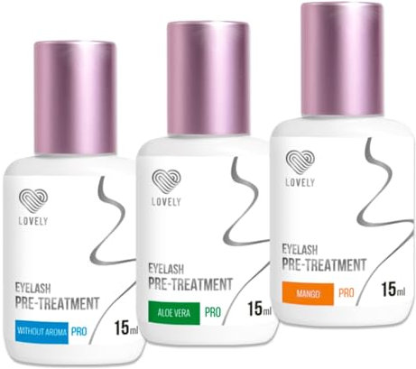LOVELY Wimpernverlängerung Pre-Treatment 15ml - Reiniger, Cleanser, zur Vorbehandlung Duft: ALOE VERA - Wimpern Entfetter - Wimpernvorbereitung für künstliche Wimpern - Wimpernpflege, Wimpernreiniger