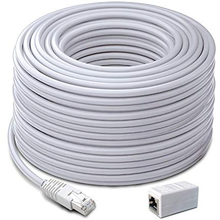 Swann 60m Security PoE Network Extension Cable with Extension Adaptor & Fire Rated UL Rating for NVR Security Cameras & Systems