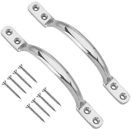 TERF® Traditional Polished Chrome Pull Handle 125mm (5 inch) Sash Sliding Window Handle Including Fixing Screw for Kitchen Cabinet Drawer Cupboard Door Window Pull Handle and Multi Use - Pack of 2