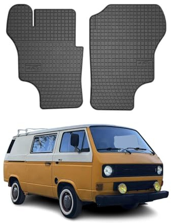 OMAC Fußmatten für VW T3 1979-1991 Gummi 2tlg Schwarz | Automatten, Gummimatten, Allwetter, Antirutsch, fahrzeugspezifisches Produkt, wasserdicht