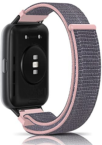 SeNool Nylon Armband Kompatibel mit Huawei Watch Fit 2, [Klettarmband] [Weiches, Atmungsaktives, Leichtes], Uhrenarmband für Huawei Watch Fit 2 - Rosa