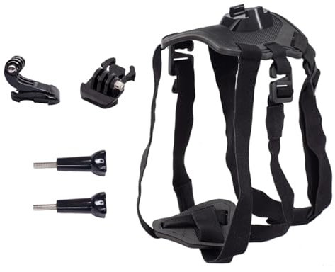 Hundegeschirr, Halterung für GoPro, weich und verstellbar, mit 2 Befestigungssockeln, Brust- und Rückenfixierung für GoPro Hero, alle Modelle, geeignet für kleine, mittelgroße und große Hunde