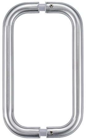 Ranbo tiradores para mampara de ducha de acero inoxidable 304,pared reforzada de 1.0 mm,distancia entre orificios 152 mm,juego de repuesto de tirador,aptos para vidrio de 6–12 mm (Plata cepillada)