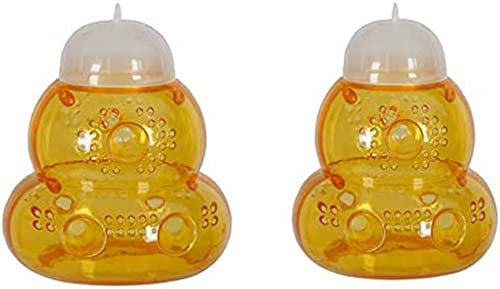 KOMUNJ 2pcs Wespenfalle zum Aufhängen Obstfliegenfalle wiederverwendbar, Gelbe Wiederverwendbare Jacken Und Bienenfänger Stehender Und Hängender Wespenschutz