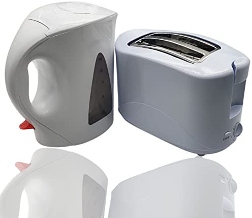 Trendi® White Kettle & Toaster Set / 1.7L Capacity Kettle & 2 Slice Toaster/Spout Filter Kettle/Toaster with Variable Browning/Convenient Kitchen Essentials Set