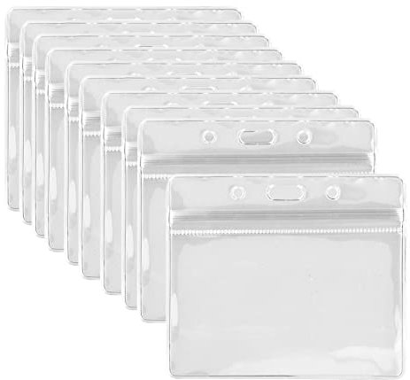 10 Pcs Porte Carte Transparent, Badge Transparent Plastique, Imperméable à l'eau des Porte-Badges, Étui pour Cartes d'identité, pour Carte d'étudiants, Carte de Visite, Carte Bus, Exposition