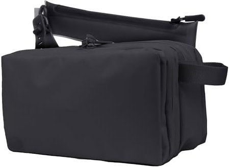 Gravel Explorer Plus Kulturbeutel - hängend, wasserabweisend, mit TSA-zugelassenen Reiseflaschen, Schwarz, Max, Max