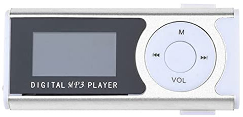 Worparsen Mini lecteur de musique MP3 avec écran LCD, prise en charge USB, carte micro SD 16 Go, lecteur multimédia numérique portable blanc