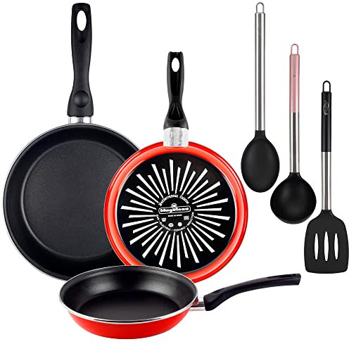 Magefesa PK5590 'Grana' Pack 3 Sartenes, Set 3 Utensilios en Nylon