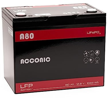 Acconic A80 LiFePO4 12V Lithium Versorgungsbatterie 80Ah (Umsatzsteuerbefreit)