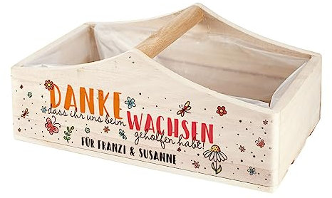 Herz & Heim® Geschenk Abschied Kindergarten Wachsen lassen Pflanzkorb ihr/uns