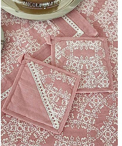 Coppia Presine Linea Greca Preziosa Home - Rosa