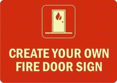 Décoration murale permanente durable et résistante à la lumière - Créez votre propre panneau lumineux de porte coupe-feu - 30,5 x 20,3 cm - Plaque en aluminium