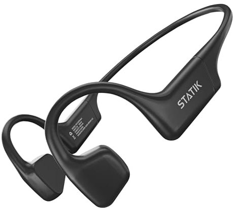 Statik Aktive Bone Conduction Over Ear Bluetooth Headphones Wireless, Sweatproof for Running, Open Ear With Built-in Mic, Waterproof for Swimming