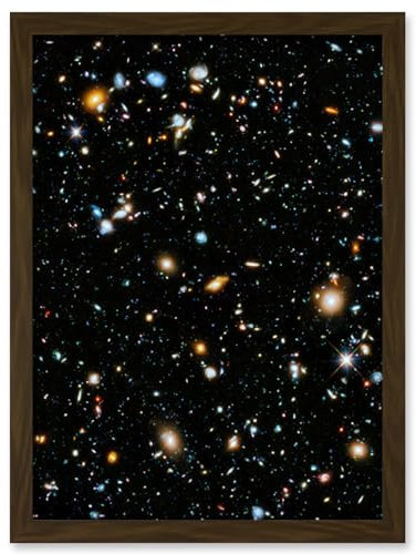 Artery8 Hubble Space Telescope Image Ultra Deep Field 2014 Ultraviolet Composite Separate Exposures Observations Distant Galaxies Primitive Stages Artwork Framed Wall Art Print A4