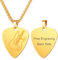 U7 Personalisiert Gitarre Halskette Anhänger für Jungen Plektron Kette Gravur Namen Edelstahl Plektrum Goldkette Musik Pendant Necklace Bass Kettenanhänger Hip Hop Rock Modeschmuck für Valentinstag