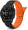 ToVioc QuickFit 22mm Armband für Garmin Tactix 8 47mm, Quatix 8 47mm/7 Pro, Weiches Silikon Magnet Ersatzarmband für Garmin Fenix 8 47mm/7/7 Pro/6/6 GPS, Descent G2 - Schwarz/Orange