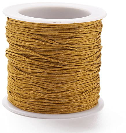 UR URLIFEHALL Cordoncino in nylon intrecciato color oro, 90 m, 0,8 mm, per realizzare bracciali, collane, gioielli con nodo cinese