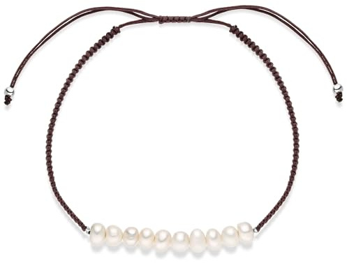MATERIA by Matthias Wagner Makramee Armband mit Perlen - Damen Stoffarmband in 4 Farben