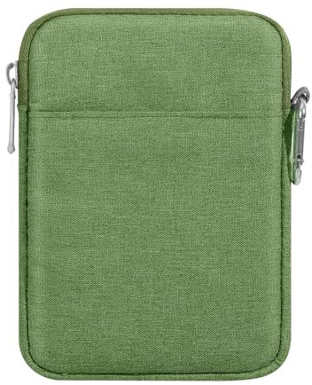 MoKo 6-7 Pollici Kindle Sleeve Bag, Copertura Protettiva in Nylon Compatibile con Kindle Colorsoft, Kindle Paperwhite 12th Gen 2024, Kindle 2024-2016, Fire 8/7, Kindle Oasis E-Reader, Erba Verde