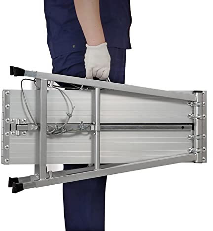 CENAP Ponteggio Pieghevole Portatile con Piattaforma Alumiwork, Altezza Regolabile | Strumenti per Attrezzature per ponteggi Metal Tech/L:120 cm