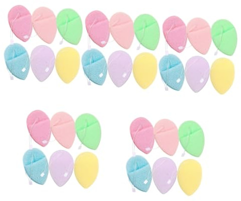 FRCOLOR 30pcs Face Sponges for Cleansing Exfoliating Bath Sponge Makeup Remover Pads Gentle Cleaning Scourers Glove-like Design Multiple Colors
