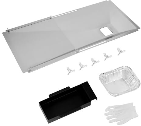 Drip Pan Universal Fettwanne mit Auffangwanne 60cm bis 80cm, Verstellbar Tropfpfanne für 3/4/5 Brenner Gasgrill von Charbroil, Dyna Glo, Nexgrill, Kenmore, Uniflame und mehr, Edelstahl Ersatzteile