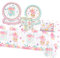 MAGLAUG Afternoon Tea Decorations Paper Plates Tableware Set, Floral Paper Disposable Plates Cups Napkins Table Cloth for Afternoon Tea, Birthday Mother's Day Baby Shower Anniversary (16guest)