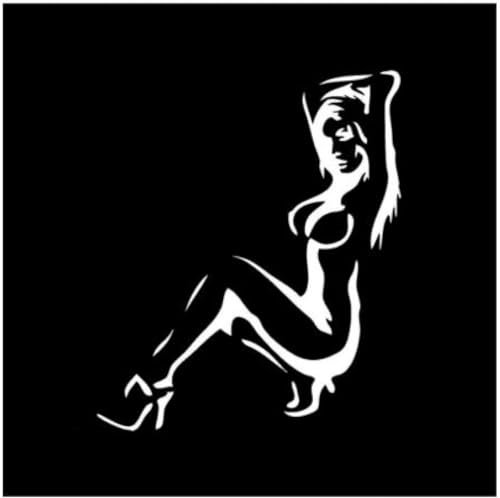 GETIPOTY Autoaufkleber Und Abziehbilder, Autoaufkleber, 13,2 X 15,6 cm, Schöne Mädchen-Silhouette Von Lustigen 3D-Aufklebern Und Abziehbildern, Aufkleber Auf Dem Auto-Styling (2 Stück)