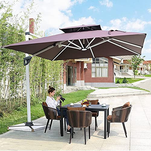 asdchZen Ampelschirm Für Den Außenbereich, Terrassenschirm, Tischschirm Für Den Außenbereich Mit 8 Stabilen Streben, Marktschirme Für Garten, Terrasse, Hinterhof Und Pool, C-3 X 3 M