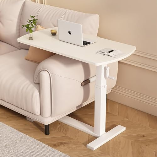 ACLFF Mesa Auxiliar de Sofá en Forma de C, Mesa Auxiliar para Ordenador, Altura Ajustable Escritorio Laptop Móvil, para Dormitorio, Salón, Oficina, Multitable