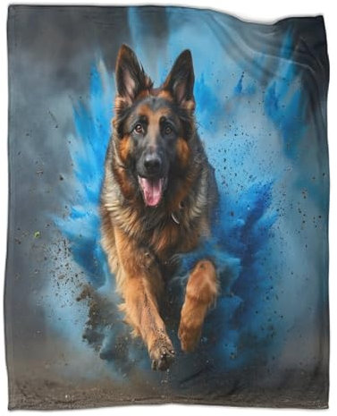 Deutsche Schäferhunde 3D Bedruckte Decke Bettwäsche Flauschige Decke Superweich, Leicht, Bedruckt, Heimdekoration, Flauschig, Warm Und Gemütlich, Couch Und Geschenk 50x60inch(127x152cm)