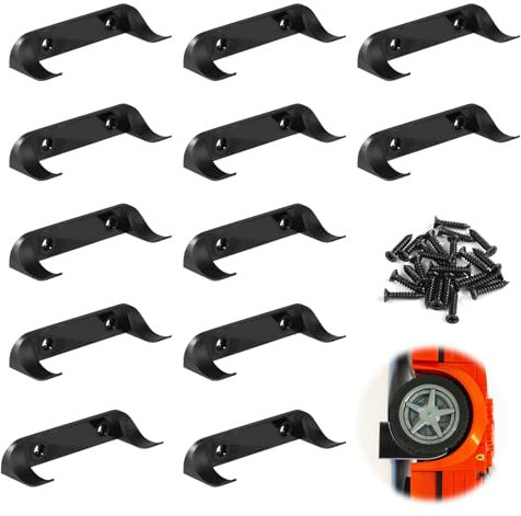 12stk Auto-Display-Wandhalterung, Stabil Spielzeugautohalter Vertikal Modellautoständer Regal Kompatibel mit Lego Speed Champion für Autosammlung Autoliebhaber (Schwarz)