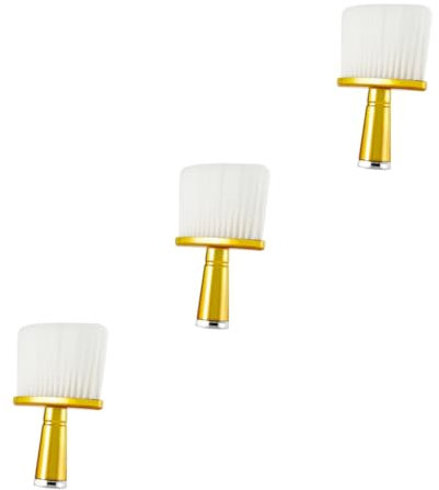 Baluue 3 Pièces Brosse à Cheveux Brosse De Cou De Barbier Brosse Plumeau Coupe De Cheveux Plumeau De Cou De Coiffure Plumeau De Coiffure Plumeau De Barbier Plumeau De Coiffeur Golden