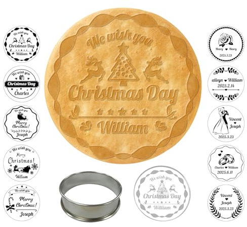 2024 Personalisierter Weihnachts-Keksstempel mit Namens Text, Individuelle Weihnachtsplätzchenform zum Festtagsbacken, Geschenk für Bäcker/Backbegeisterte
