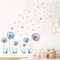 KAIRNE Wandtattoo Pusteblume Blumen Wandtattoo für Kinderzimmer Mädchen Blaue Wandsticker Löwenzahn für Schlafzimmer Wandaufkleber für Wohnzimmer Babyzimmer Fenster Tür Wanddeko