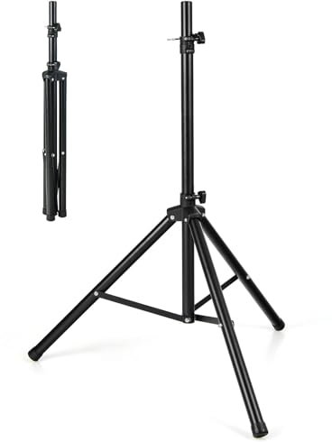HOMFME Speaker Stand, 5-Position Height Adjustable Universal Floor Speaker Tripod Stand with 35mm Compatible Insert and Safety Latch, Heavy Duty Metal Studio Monitor Stands, 122-186cm, 50kg Load