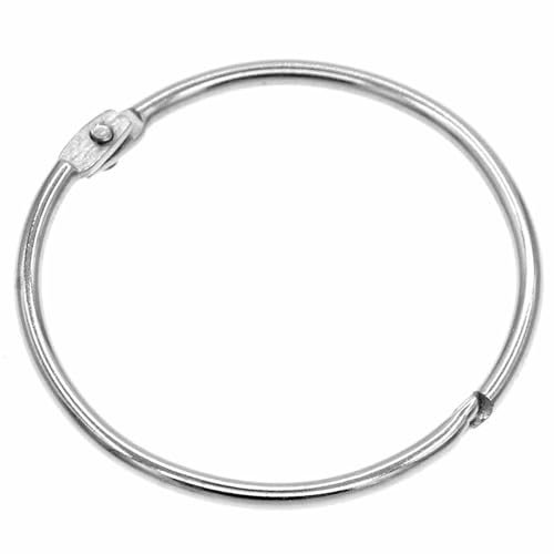 Large Shower Curtain Rings Open, 20 Pcs Metal Curtain Hooks 50mm Big Circular Loops Key Ring Brushed Nickel (Silver)