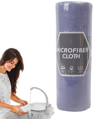 lisutupode Serviette en Microfibre pour Le Nettoyage, Rouleau de Tissu de Nettoyage en Microfibre,Absorbant de Rouleau de Tissu en Microfibre pour la Salle de Bain | Droplettes d'eau d'huile