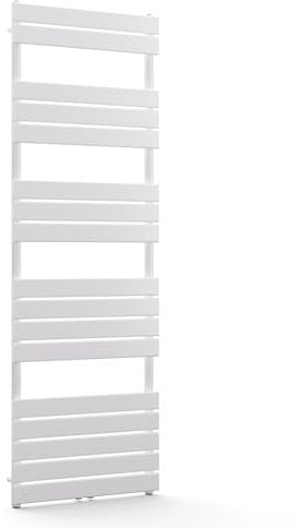 blumfeldt Badheizkörper - 890 W Wandmontierter Handtuchheizkörper Mit Mittelanschluss, Modernes Stahl-Design, Handtuchhalter Für Badezimmer & Wohnräume, 60x180 cm, Weiß