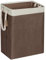 COSYLAND Cesto para Ropa Sucia 65L Plegable con Soporte de Bambú y Asas de Cuerda, Cesto Grande para Lavandería, Dormitorio y Baño – Beige/Marrón