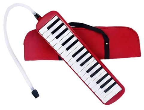 Melodica Blasinstrument mit 32 Tasten, langer Röhre und Tragetasche, Air Piano Keyboard für Musikunterricht, Outdoor-Auftritte