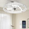 Aphyni 46cm Ceiling Fans with Lights, Low Profile Flush Mount LED Ceiling Fan with Light and Remote, 3000K-6500K Dimmable Foldable Fandelier Light 6 Wind Speeds Night Light for Bedroom, Snow White