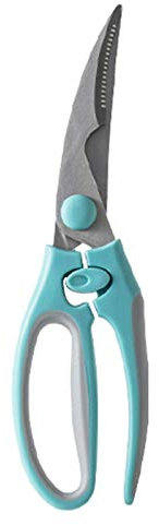 Prettiee Forbici da Cucina, trinciapollo Staccabili, Forbici da Cucina Resistenti con Impugnatura Morbida (Blu)