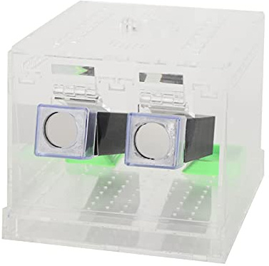 lvifloae Acrylic Cricket Keeper and Insects Habitat Transparent Reptile Feeder Box with Removable Feces Tray Feeding Tubes Ventilated Lid for Crickets (Large 29x46cm/11.41x18.11in, Column Height:)